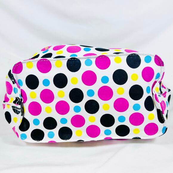 Vans Canvas Reusable Market Everyday Tote Bag Medium Polka Dot Pink Yellow Blue - Picture 5 of 9